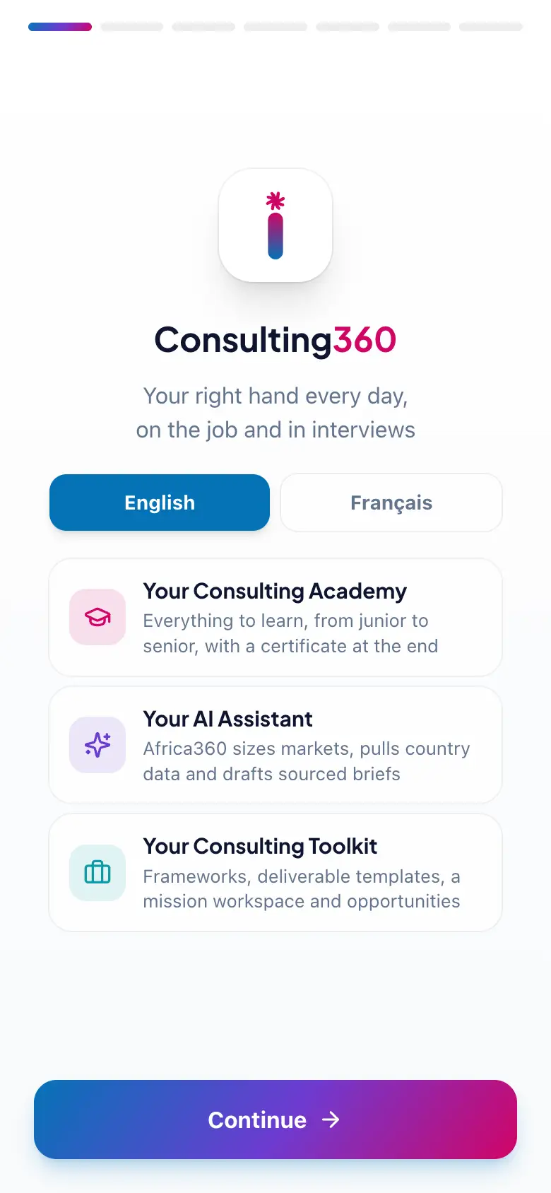 First time you open the app