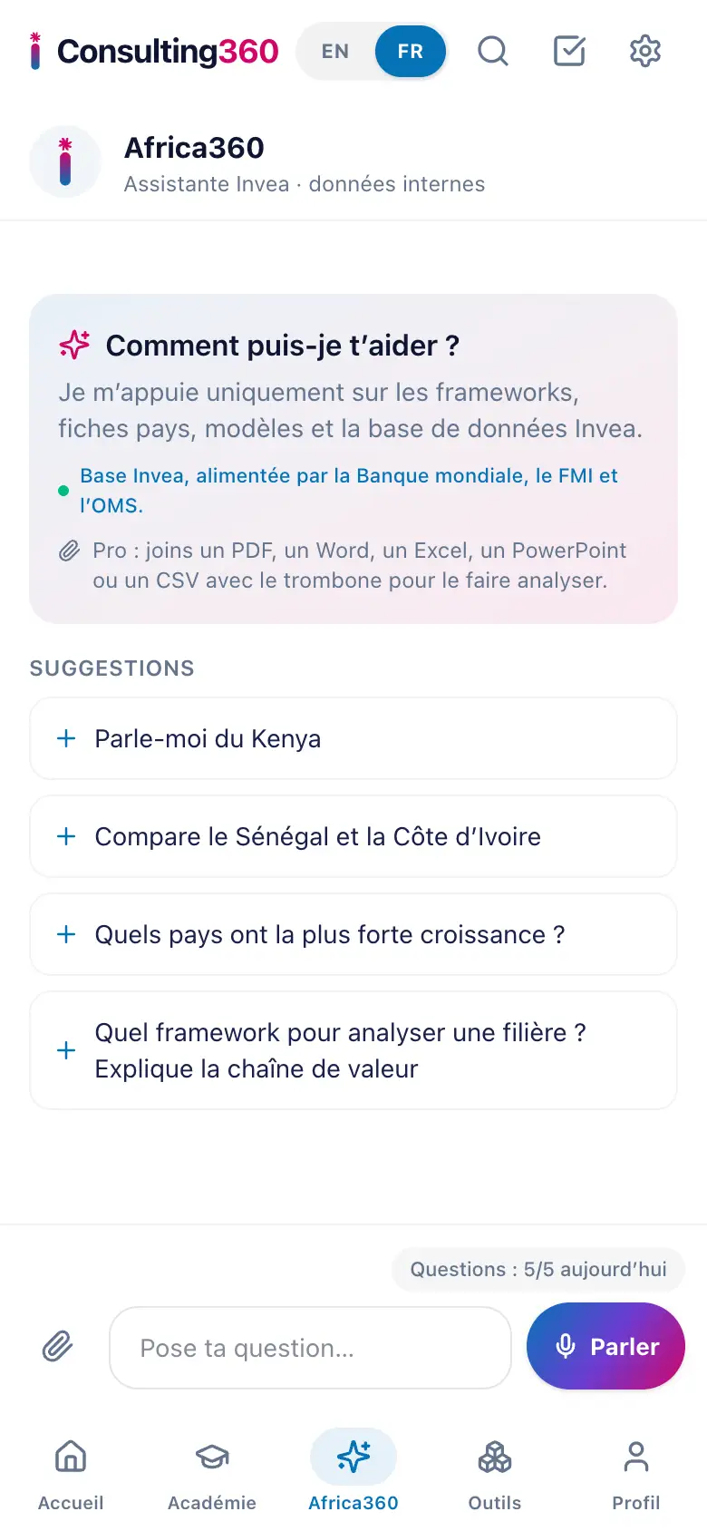 Africa360 et les données