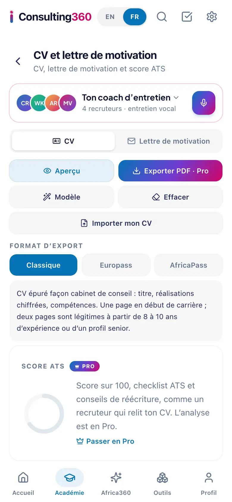 Accueil › Entretiens et carrière › CV et lettre de motivation
