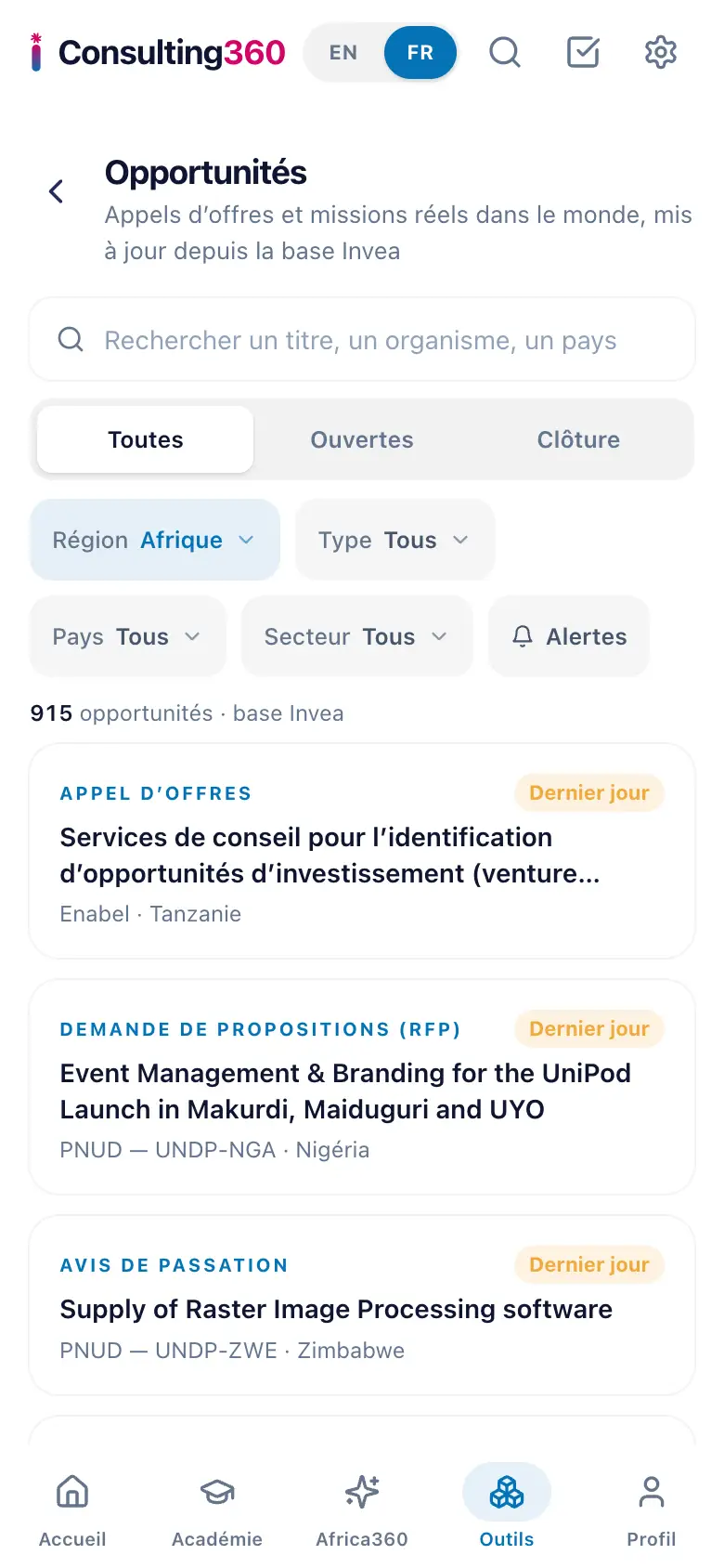 Accueil › Entretiens et carrière › Opportunités de mission